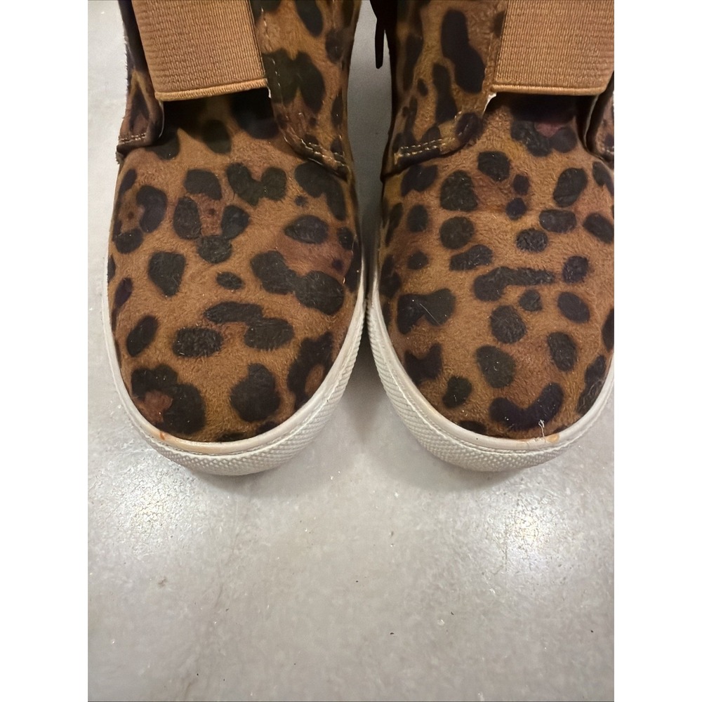 BEAST womens ankle booties brown leopard print leather upper flats zip up W9/39 - Picture 2 of 9